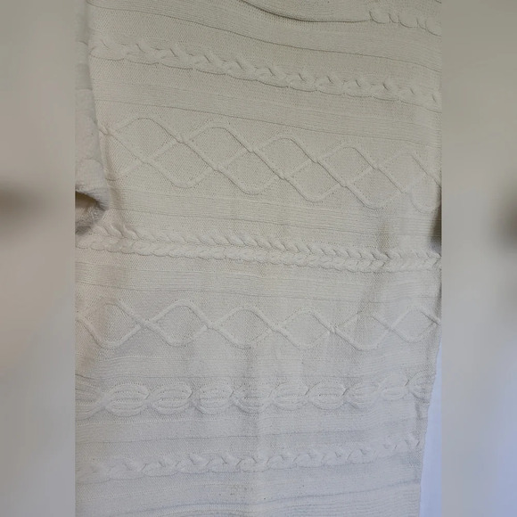 Liz Claiborne Womens‎ Ivory Textured Dolman Cable Knit Sweater S Petite Vintage - Picture 3 of 5